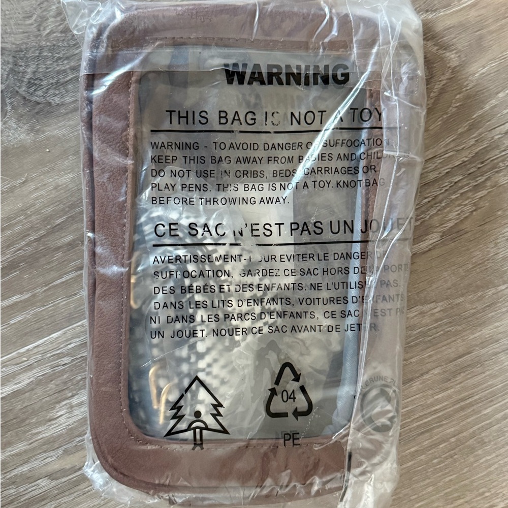 Brown Leather and Clear stadium bag
